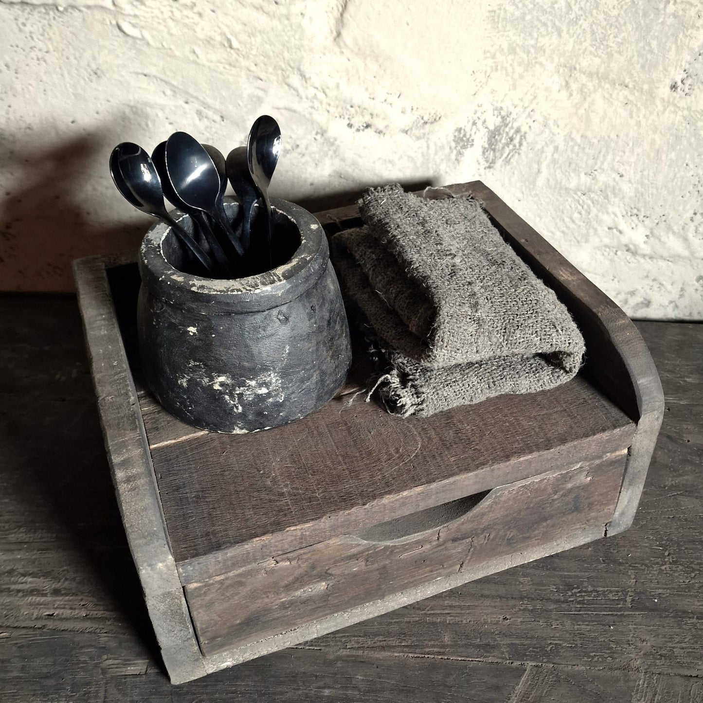 Houten Gruttersbak met Lade