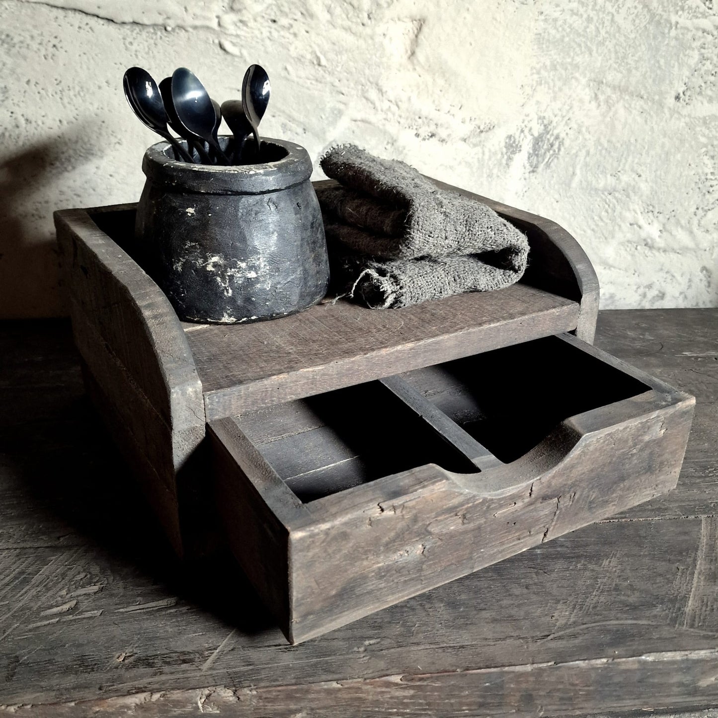 Houten Gruttersbak met Lade