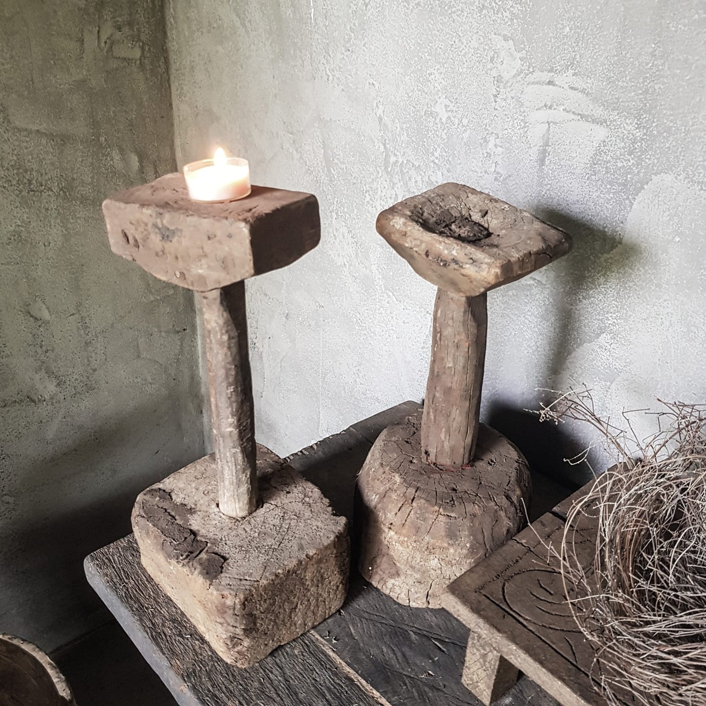 Houten Stamper Kandelaar #2