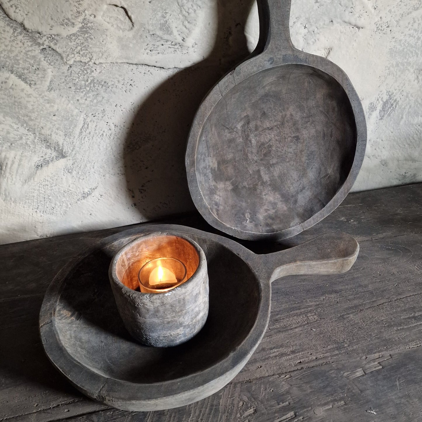 Houten Schaal met Steel