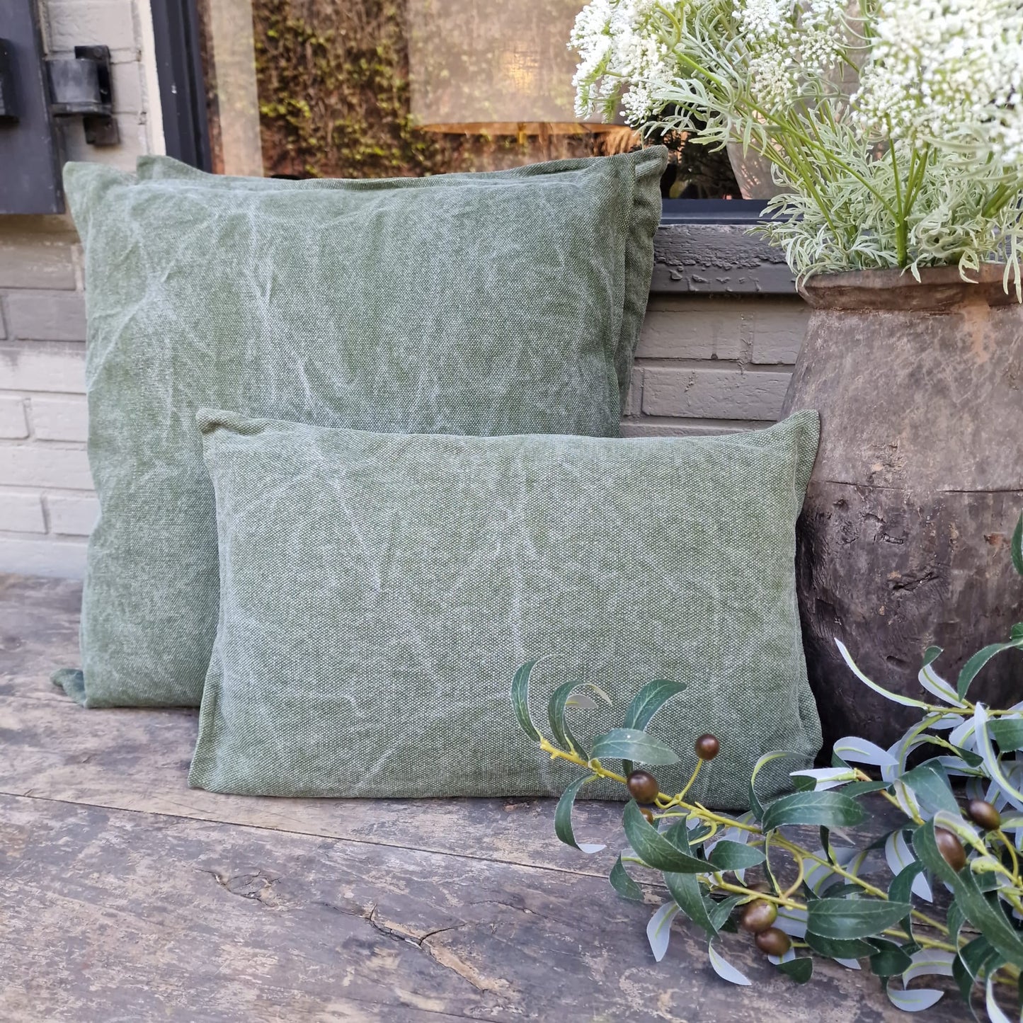 Kussen Stonewashed Vierkant