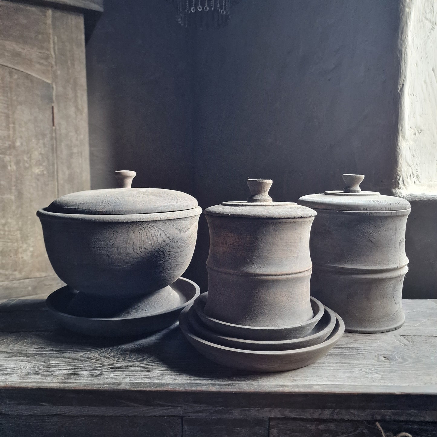 Houten Pot maat M Vergrijsd