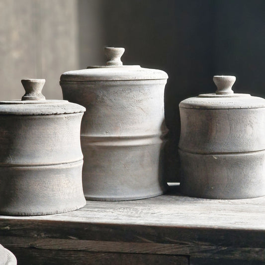 Houten Pot maat M Vergrijsd