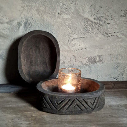 Ovaal Schaaltje Carved