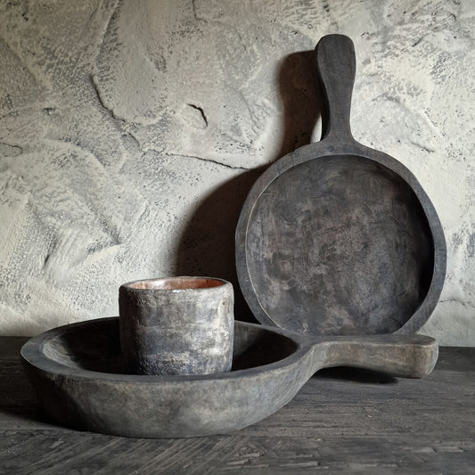 Houten Schaal met Steel