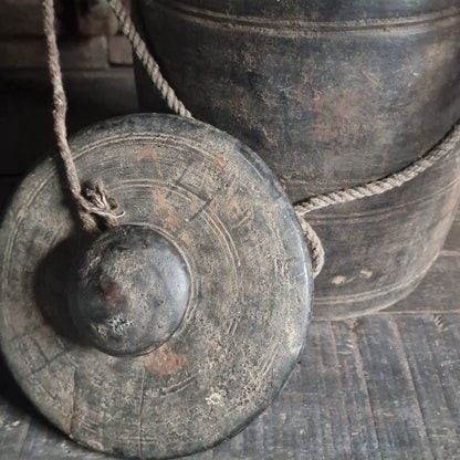 Nepalese Houten Pot met Deksel #1