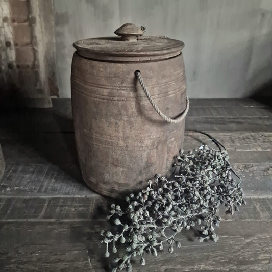 Nepalese Houten Pot met Deksel #3
