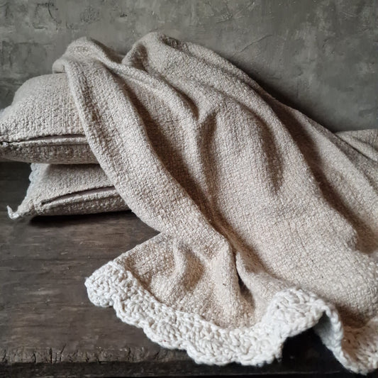 Plaid Grof Katoen Beige