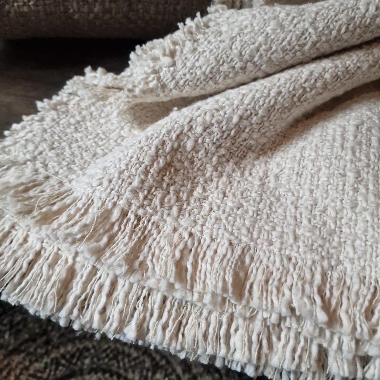 Plaid Grof Katoen Ecru