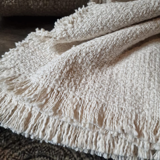 Plaid Grof Katoen Ecru