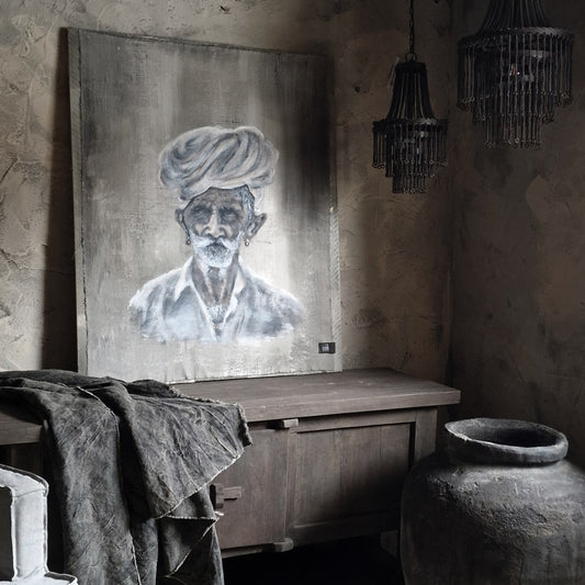 Linnen Doek Houten Paneel Handgeschilderd MM ORIGINAL