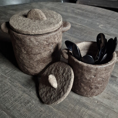 Pot Met Deksel M bruin