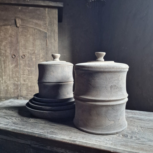 Houten Pot maat M Vergrijsd