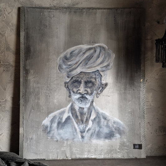 Linnen Doek Houten Paneel Handgeschilderd MM ORIGINAL